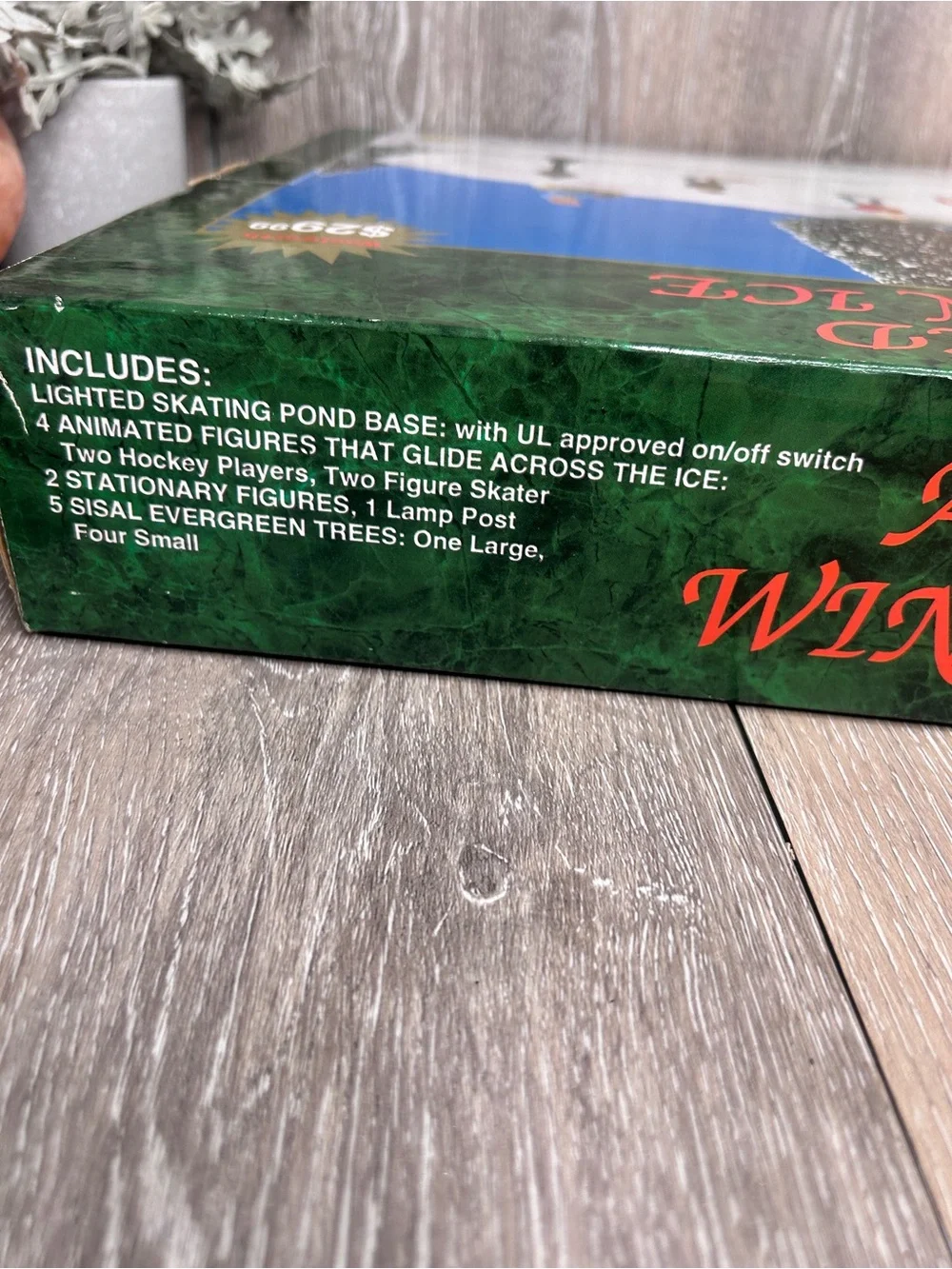 Animated Winter On Ice Skating Pond •  Lighted Christmas Village Display • NIB